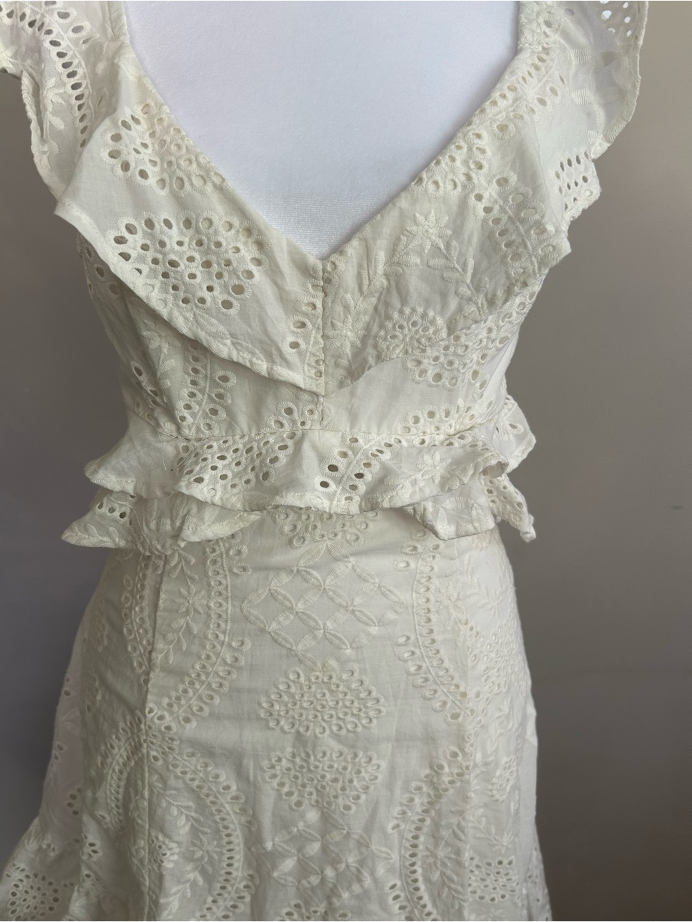 ASTR The Label Elora Ivory Eyelet Cutout Skater Dress - Picture 5 of 12